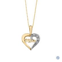 10kt Yellow Gold 0.37ct Diamond Mom Heart Pendant