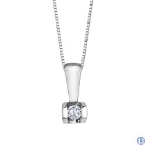 10kt White Gold 0.04ct Tension Set Diamond Pendant