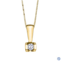 10kt Yellow Gold 0.04ct Tension Set Diamond Pendant