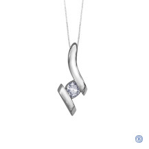 10kt White Gold Tension Set Diamond Pendant