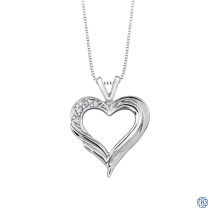 10kt White Gold 0.04ct Diamond Heart Pendant