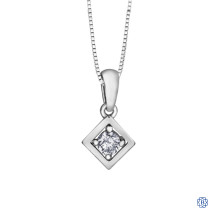 10kt White Gold Forever Jewellery 0.07ct Solitaire Diamond Pendant