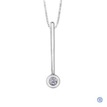 10kt White Gold 0.05ct Bezel Set Drop Diamond Pendant