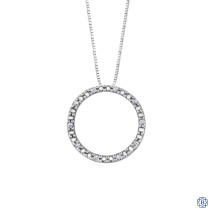 10kt White Gold 0.05ct Circle Diamond Pendant