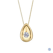 10kt Yellow Gold 0.03ct Tear Drop Diamond Pendant