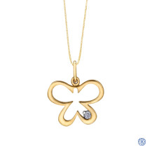 10kt Yellow Gold 0.02ct Butterfly Diamond Pendant