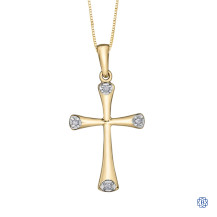 10kt Yellow Gold Cross Diamond Pendant