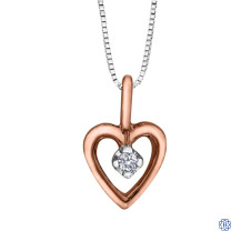 10kt Rose Gold 0.01ct Diamond Heart Pendant