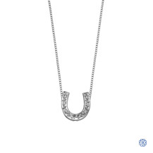 10kt White Gold 0.06ct Horseshoe Diamond Pendant