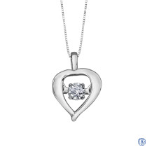 10kt White Gold 0.02ct Tempo Heart Diamond Pendant