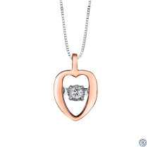 10kt Rose Gold 0.02ct Tempo Heart Diamond Pendant