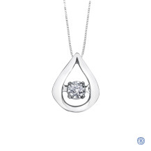 10kt White Gold 0.02ct Tempo Diamond Pendant