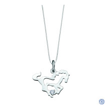 10kt White Gold Canadian Diamond Horse necklace