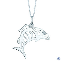10kt White Gold Forever Jewellery Canadian Diamond Salmon necklace