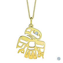 10kt Yellow Gold Canadian Diamond Hawk necklace