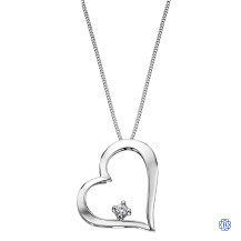 10kt White Gold Canadian Diamond Heart necklace 