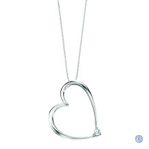Silver Canadian Diamond Heart necklace