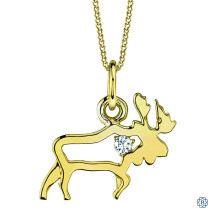 10kt Yellow Gold Forever Jewellery Canadian Diamond Moose necklace