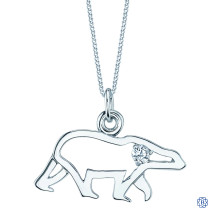 10kt White Gold Canadian Diamond Polar Bear necklace