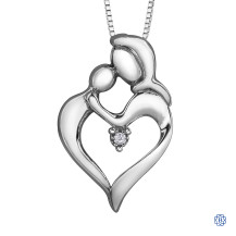 Silver Canadian Diamond Family Love necklace