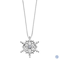 10kt White Gold Canadian Diamond Snowflake necklace