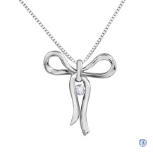Silver Canadian Diamond Bow necklace