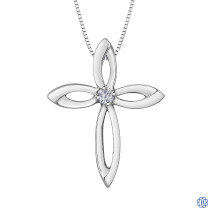 Silver Canadian Diamond Cross necklace