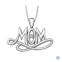 Silver Canadian Diamond Mom necklace