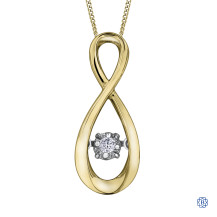 Infinity Dazzling Love: 10kt gold 0.03ct diamond pendant