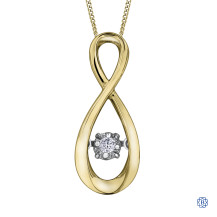 Infinity Dazzling Love: 10kt gold 0.03ct diamond pendant