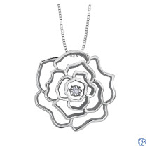Silver Canadian Diamond Flower necklace