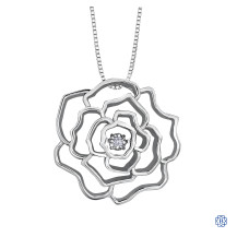 Silver Forever Jewellery Canadian Diamond Flower Necklace
