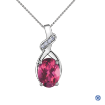 10kt White Gold Pink Tourmaline Necklace