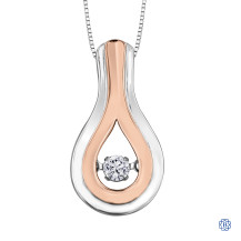 Silver and 10kt Rose Gold Canadian Diamond necklace