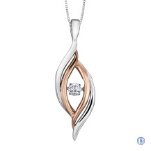 Silver and 10kt Rose Gold Canadian Diamond necklace