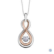 Silver and 10kt Rose Gold Canadian Diamond Infinity necklace