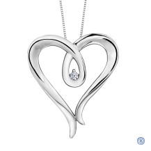 Silver Canadian Diamond Heart necklace