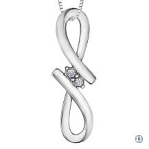 Sterling Silver 0.04ct Diamond Infinity Pendant with Chain