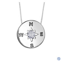 Silver Canadian Diamond Compass necklace