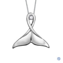 10kt White Gold Canadian Diamond Whale Tale necklace