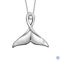 10kt White Gold Forever Jewellery Canadian Diamond Whale Tale Necklace