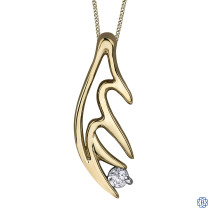 10kt Yellow Gold Forever Jewellery Canadian Diamond Antler necklace