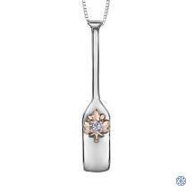 10kt Rose Gold and silver Candian Diamond Paddle necklace