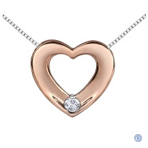 10kt Rose Gold Canadian Diamond Heart necklace 