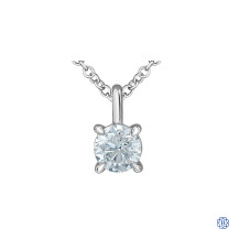 14kt White Gold Lab Created Diamond Pendant With Chain
