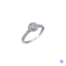 18kt White Gold 0.54ct Maple Leaf Diamonds Engagement Ring