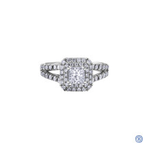 18kt White Gold 1.00ct Maple Leaf Diamonds Engagement Ring