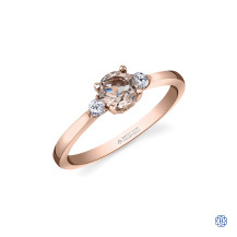 14kt Rose Gold Morganite And Maple Leaf Diamond Ring