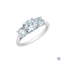 14k Gold Three Lab Created Diamond Engagement Ring