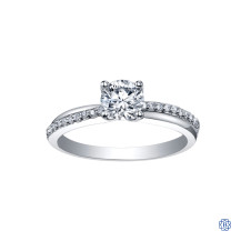Platinum 0.82ct Maple Leaf Diamond Engagement Ring
